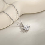 CZ Flower Cluster Pendant Necklace