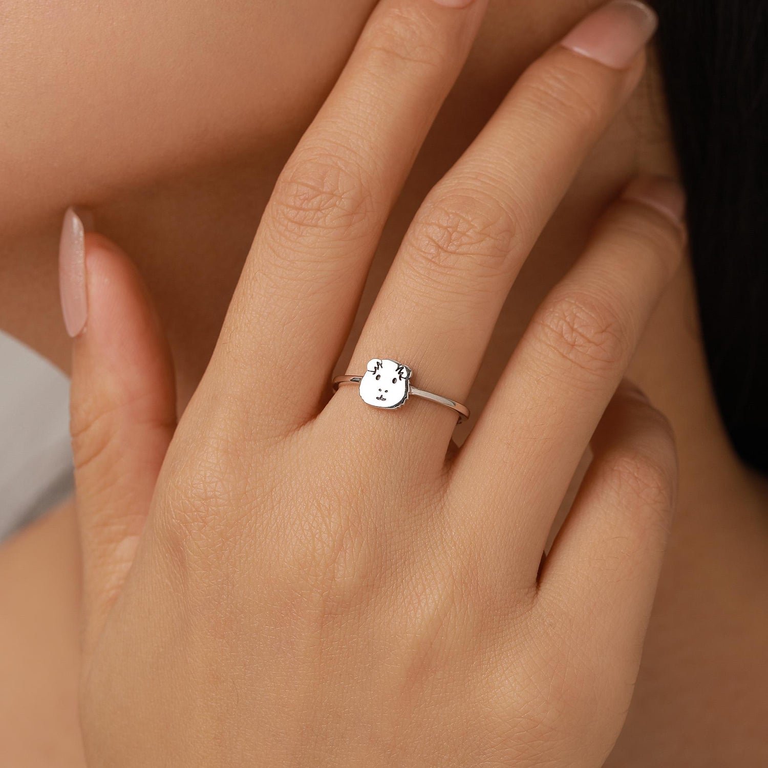 Cute Guinea Pig Motif Ring