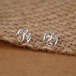 Dragon Stud Earrings in Sterling Silver