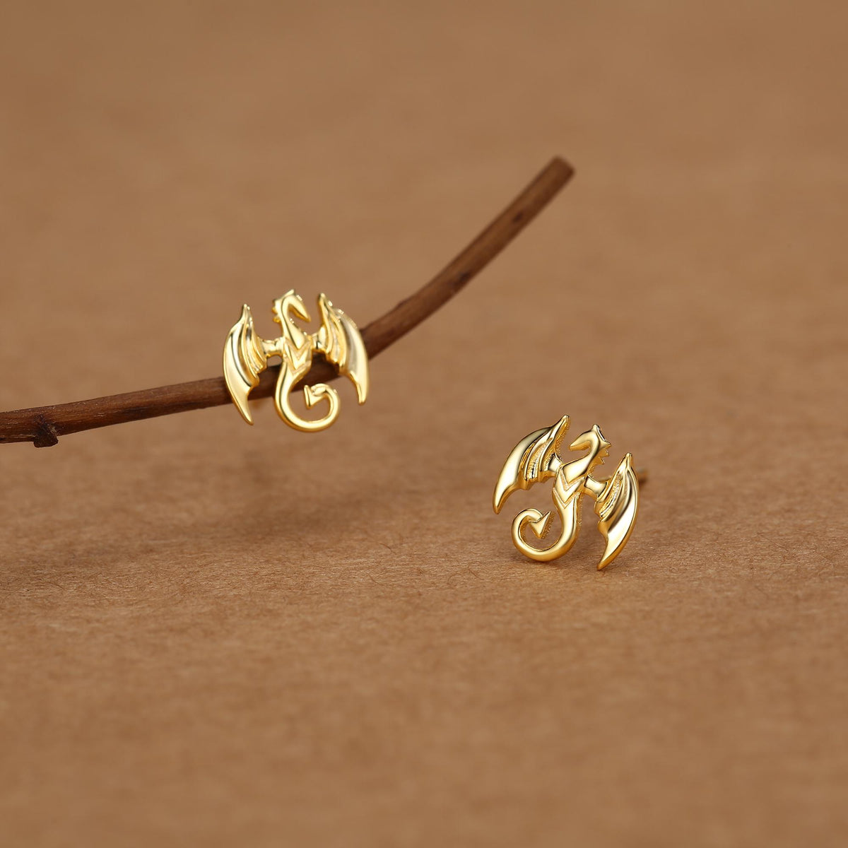 Dragon Stud Earrings in Sterling Silver