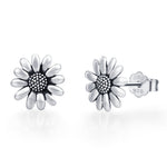 Tiny Daisy Flower Stud Earrings in Sterling Silver, Two Finished Available Silver Daisy Earrings, Silver Daisy Blossom Earrings
