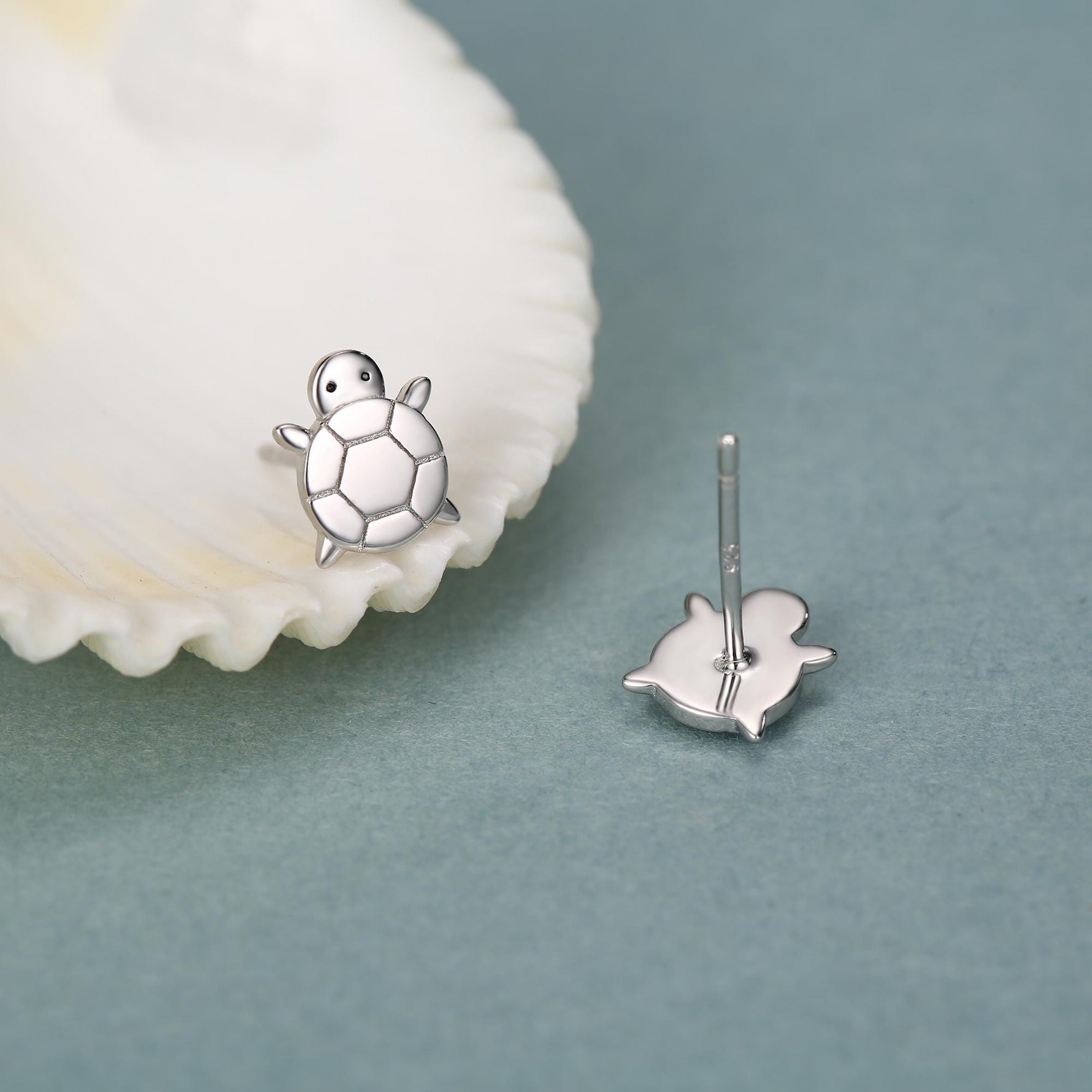 Cute Little Turtle Stud Earrings in Sterling Silver - Animal Stud Earrings - Nature Inspired - Cute, Fun, Whimsical