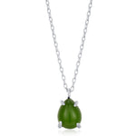Jade Pear Cabochon Pendant Necklace