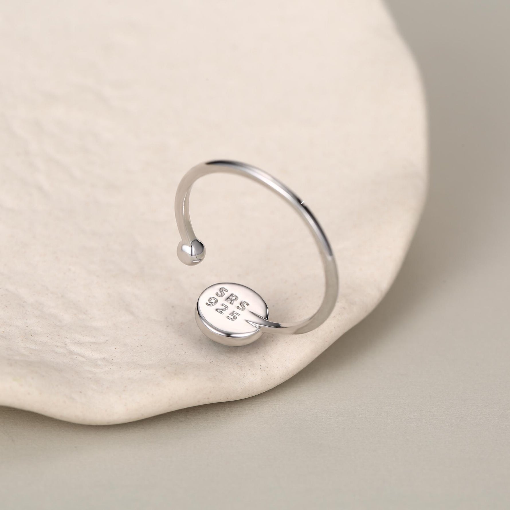 Black Onyx Bezel Open Ring