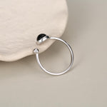 Black Onyx Bezel Open Ring