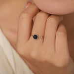Black Onyx Bezel Open Ring
