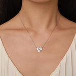 Forget Me Not Flower Trio Pendant Necklace
