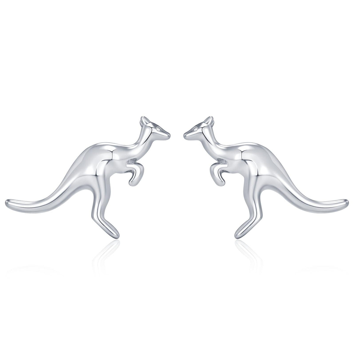 Sterling Silver Kangaroo Stud Earrings, Cute and Quirky Jewellery, Nature, Animal Earrings
