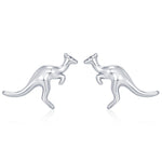 Sterling Silver Kangaroo Stud Earrings, Cute and Quirky Jewellery, Nature, Animal Earrings