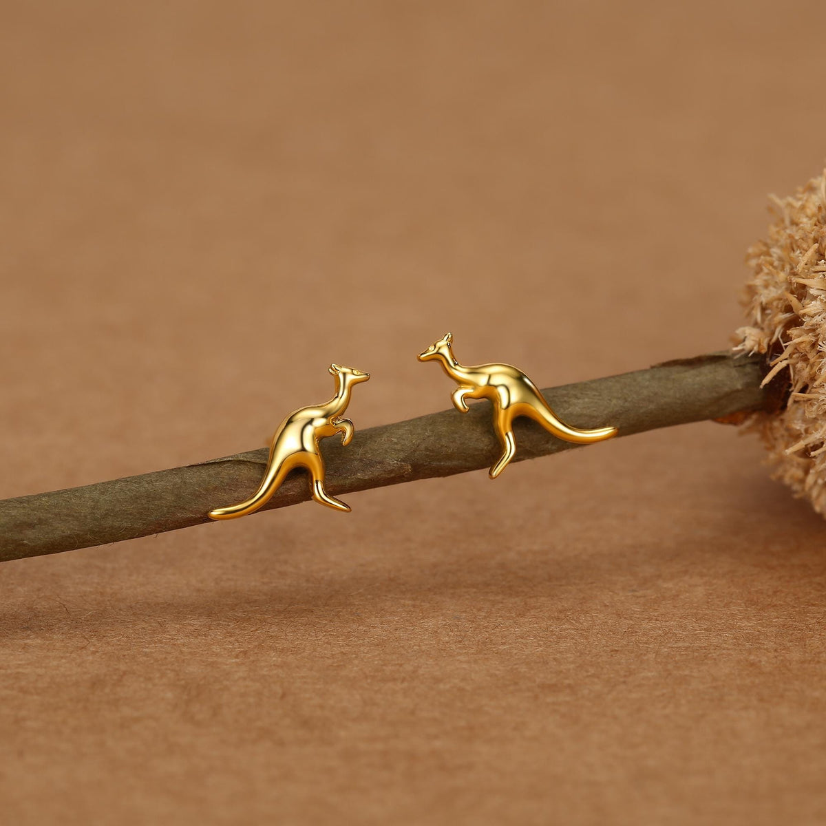 Sterling Silver Kangaroo Stud Earrings, Cute and Quirky Jewellery, Nature, Animal Earrings