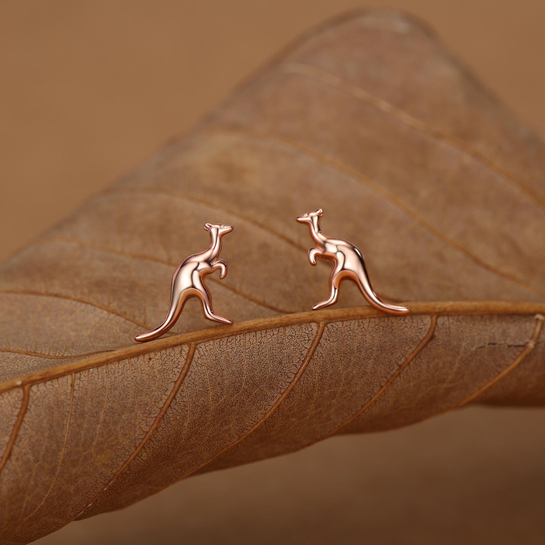 Sterling Silver Kangaroo Stud Earrings, Cute and Quirky Jewellery, Nature, Animal Earrings