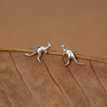 Sterling Silver Kangaroo Stud Earrings, Cute and Quirky Jewellery, Nature, Animal Earrings