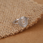 Sterling Silver Mandala Cut Out Open Ring