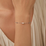 Delicate Pearl Cluster & Silver Station Bracelet