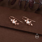 Pearl Mistletoe Hook Earrings
