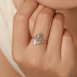 Sterling Silver Sea Turtle and Jellyfish Open Ring