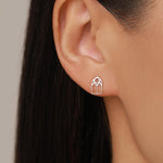 Sterling Silver Gothic Cathedral Window Stud Earrings