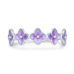 Sterling Silver Purple Hydrangea Open Ring