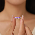 Sterling Silver Purple Hydrangea Open Ring
