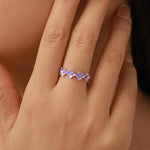 Sterling Silver Purple Hydrangea Open Ring