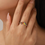 Sterling Silver Robin and Blue Tit Open Ring