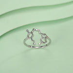 Sterling Silver Serotonin and Dopamine Molecule Open Ring