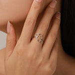 Sterling Silver Serotonin and Dopamine Molecule Open Ring
