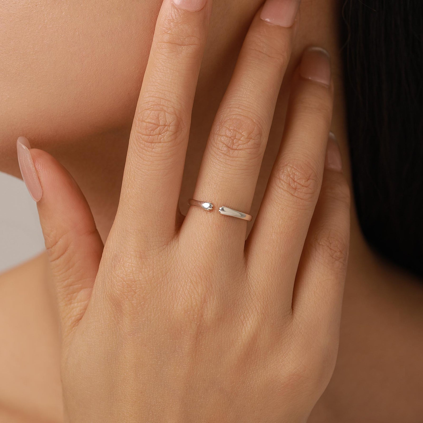 Sterling Silver Cat Paws Open Ring