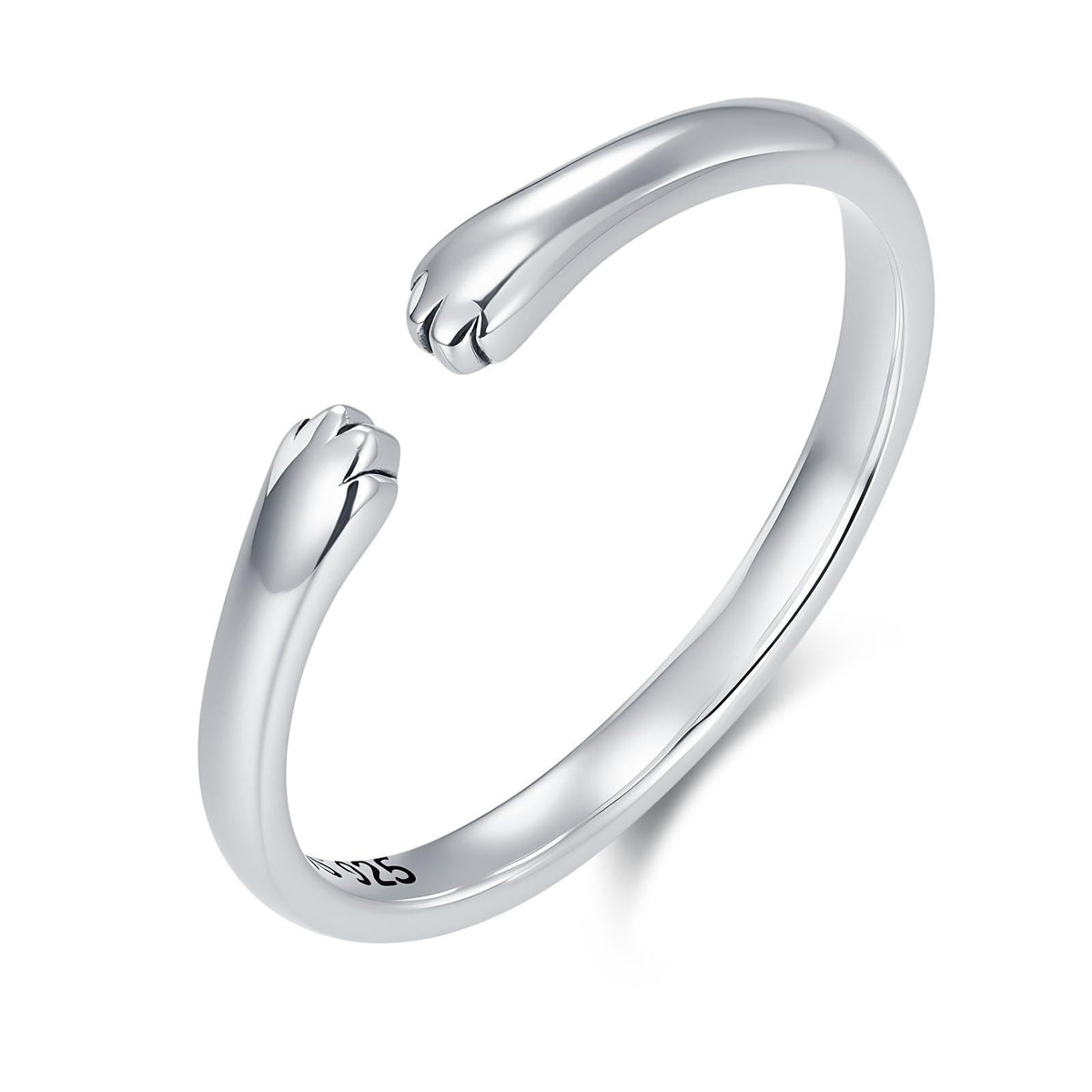 Sterling Silver Cat Paws Open Ring