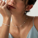 Natural Oval Pearl Trio CZ Huggie Hoop Earrings in Sterling Silver, Silver or Gold, Pearl Cluster Dangle Earrings, Genuine Freshwater Pearls