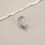 Sterling Silver Double Row CZ Ear Cuff