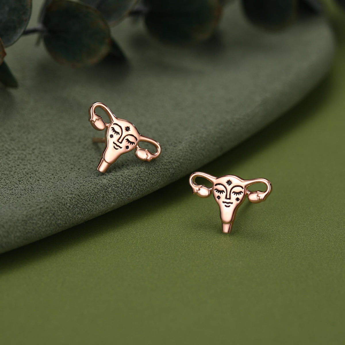 Sterling Silver Uterus Stud Earrings