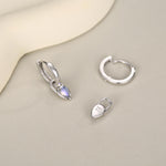 Sterling Silver Moonstone Teardrop Earring Charms for Hoop Earrings