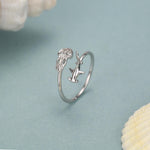 Sterling Silver Hammerhead Shark and Jellyfish Open Ring