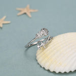 Sterling Silver Hammerhead Shark and Jellyfish Open Ring