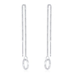 Sterling Silver Circle Threader Earrings