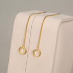 Sterling Silver Circle Threader Earrings