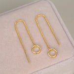 Sterling Silver Circle Threader Earrings