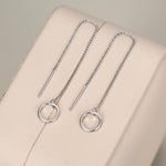 Sterling Silver Circle Threader Earrings