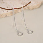 Sterling Silver Circle Threader Earrings
