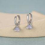 Sterling Silver Planet Charm Huggie Hoop Earrings