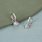 Sterling Silver Planet Charm Huggie Hoop Earrings