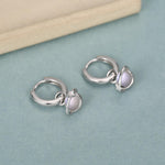 Sterling Silver Planet Charm Huggie Hoop Earrings