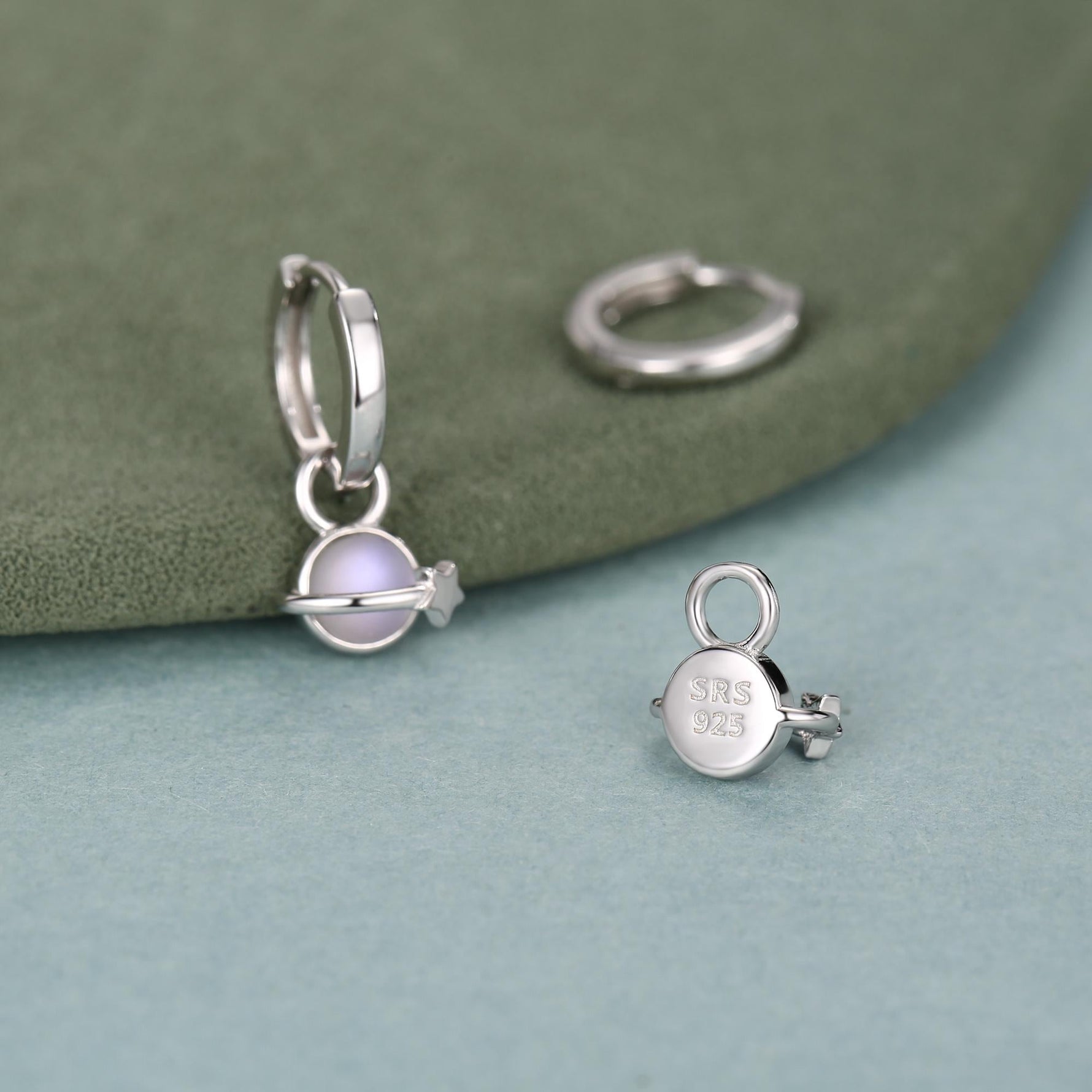 Sterling Silver Planet Earring Charms for Hoop Earrings