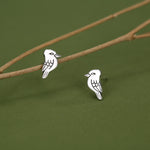 Sterling Silver Kookaburra Bird Stud Earrings