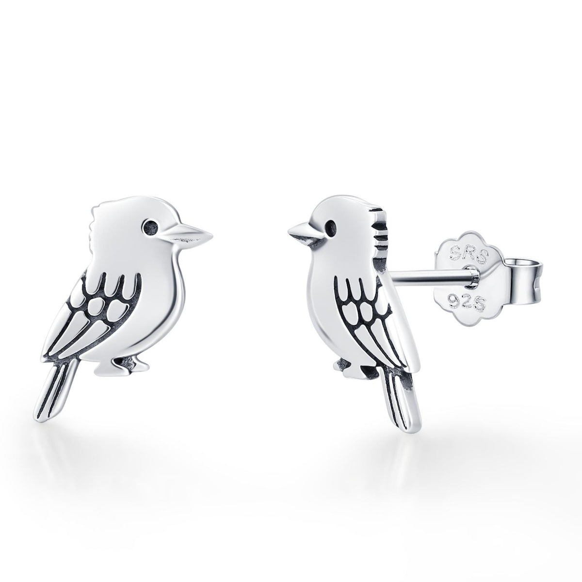 Sterling Silver Kookaburra Bird Stud Earrings