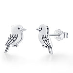 Sterling Silver Kookaburra Bird Stud Earrings