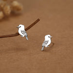 Sterling Silver Kookaburra Bird Stud Earrings