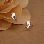 Sterling Silver Kookaburra Bird Stud Earrings