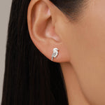 Sterling Silver Kookaburra Bird Stud Earrings